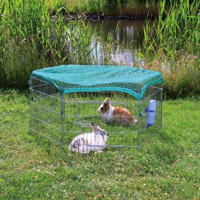 TRIXIE Knaagdierren Natura - Gegalvaniseerd metaal, 6 panelen met deur - 120x58 cm