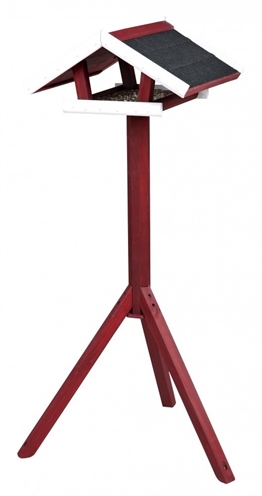 Trixie Voederhuis Natura 46×22 cm – Rood/Wit met Standaard