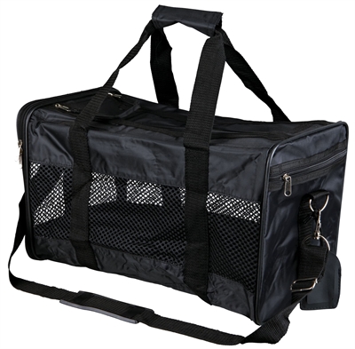 TRIXIE Ryan Reistas Zwart 47×26×27 cm – Hondendraagtas met Korthouder