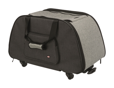 TRIXIE Reismand Trolley Zwart/Lichtgrijs 67×34×43 cm – Op wielen