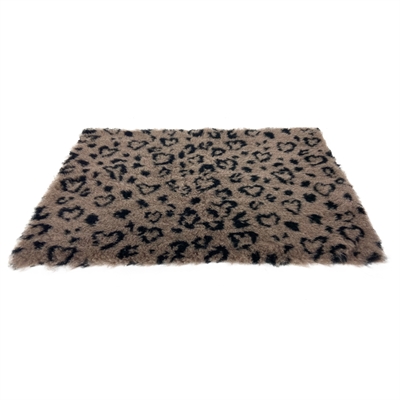 MARTIN Vetbed Luipaardprint gerecycled isolerend - Beige/Zwart - 75x50 cm