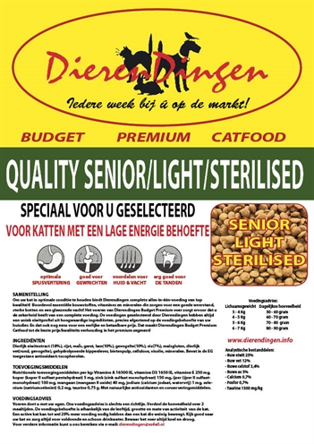 BUDGET PREMIUM kattenvoer Quality Senior 15 kg – Light, Sterilised