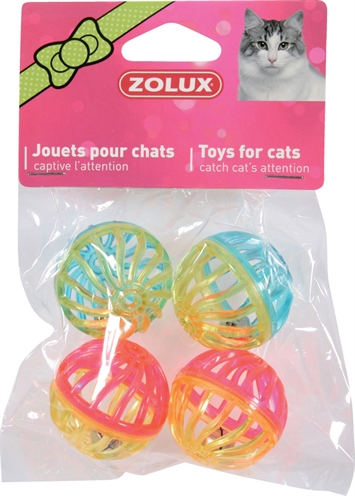 ZOLUX Kattenspeelgoed Bal Twist met bel rinkelend - assorti - 4 cm (4 st)