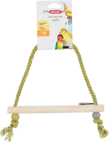 ZOLUX Schommel Hout 22×1,5×27 cm – Assorti Kleuren voor Vogels