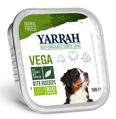 YARRAH Dog Alu Brokjes Vega met Rozenbottels | 12x150 GR
