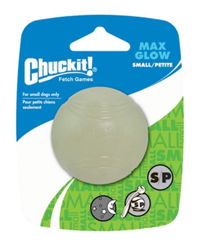 CHUCKIT Hondenbal Max Glow 5x5 cm – Glow in the Dark