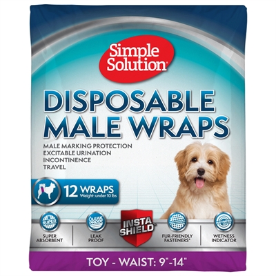 SIMPLE SOLUTION Plasband reu XS 12 st Wasbaar en super absorberend - Zwart - Taille 10-17 cm