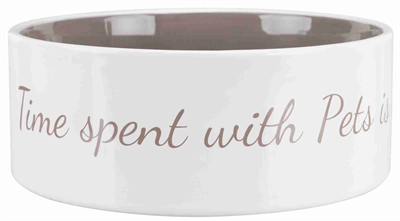 TRIXIE Voer- en waterbak Pets Home keramiek - crème/taupe - 16 cm