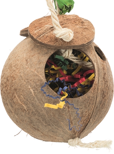 TRIXIE Vogelspeeltje Kokosnoot aan Sisaltouw 35 cm – Natuurlijk
