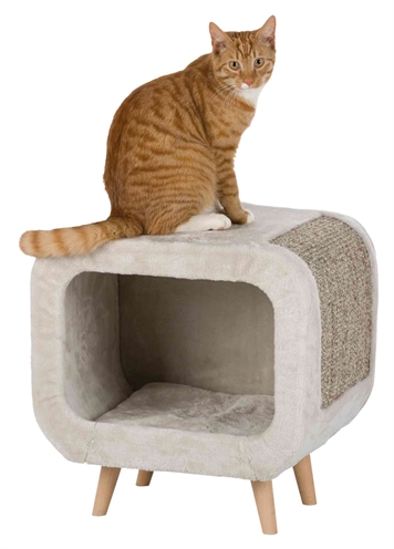 TRIXIE Kattenmand Alicia Relax Lichtgrijs 48×48×38 cm – Pluche
