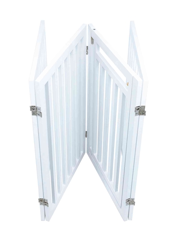 TRIXIE Hondenhek met deur | Verstelbaar 4-panelig, gelakt MDF - Wit - 60–160 x 81 cm