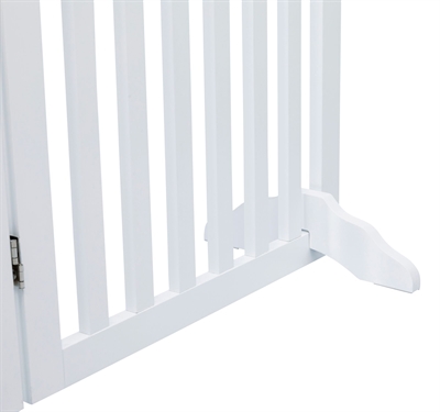 TRIXIE Hondenhek met deur | Verstelbaar 4-panelig, gelakt MDF - Wit - 60–160 x 81 cm