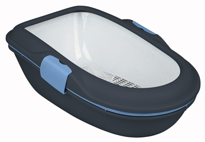 TRIXIE Open Kattenbak Berto 59×39 cm - Grijs/Pastelblauw