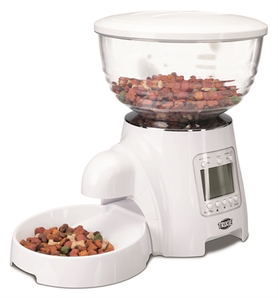 TRIXIE Voerdispenser TX7 - programmeerbaar tot 5 maaltijden, 5 L reservoir, spraakfunctie - Wit - 40x34x26 cm