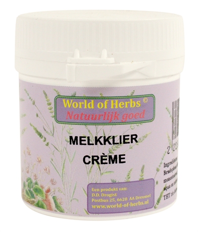 WORLD OF HERBS Fytotherapie Melkklier Crème 50 gr – Ondersteuning Melkklieren
