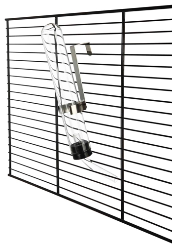 TRIXIE Drinkfles glas voor knaagdieren - 50 ml met drinktuit & houders (tralie + zuignap) - 6 stuks