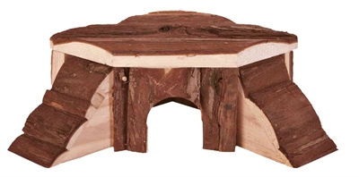 TRIXIE Hoekhuis Thordis voor Knaagdieren 21×19×7 cm – Natuurhout