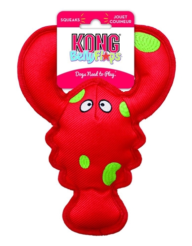 KONG hondenspeelgoed KONG BELLY FLOPS KREEFT 21×28×9 cm – Rood