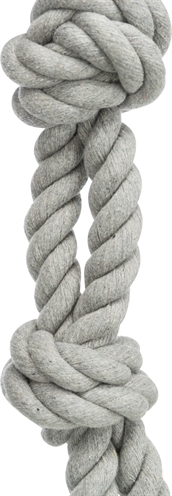 TRIXIE Flostouw 3-knoop Gebitsverzorgend met lus - Oranje - 60 cm