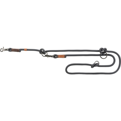 TRIXIE Hondenriem Be Nordic Donkergrijs/Bruin 200×0,8 cm – Verstelbaar