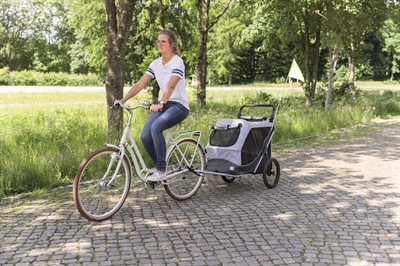 TRIXIE Hondenfietskar Opvouwbaar Grijs 90×63×95 cm – Multifunctioneel