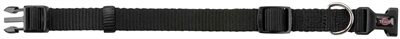 TRIXIE Halsband Premium verstelbaar met kliksluiting - Zwart - 25-40x1,5 cm