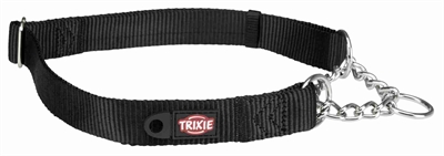 TRIXIE Halsband Hond Premium Halfslip Zwart 30×1,5 cm – 30-40 cm