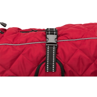 TRIXIE Hondenjas Minot - Gewatteerd fleece | Waterdichte ritssluitingen | Reflecterend - Rood - Rug 30 cm / Buik 28–46 cm