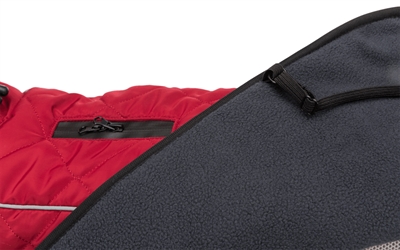 TRIXIE Hondenjas Minot – Gewatteerd & fleece gevoerd, waterdichte ritsen, reflecterend - Rood - Rug 33 cm, Buik 32–50 cm
