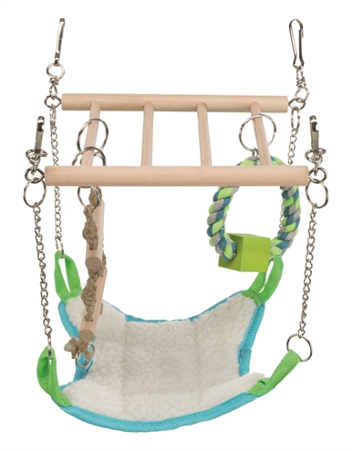 TRIXIE Hangbrug met Hangmat 17×15×22 cm – Knaagdierspeelgoed