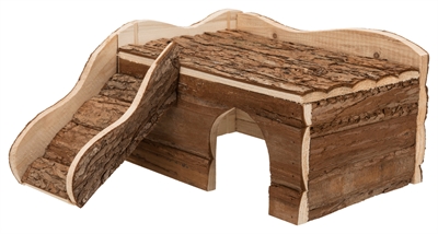 TRIXIE Knaagdierhuis Ineke 30×32×16 cm – Natuurlijk schorshout