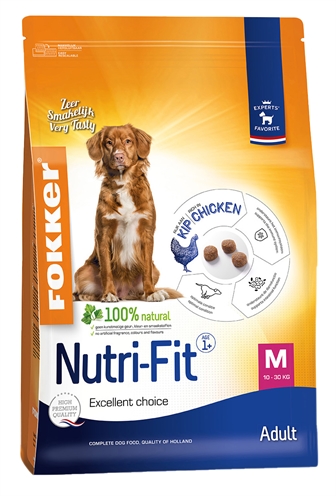 FOKKER hondenvoer Nutri-Fit Adult Medium 13 kg – Kip voor honden 10-30 kg