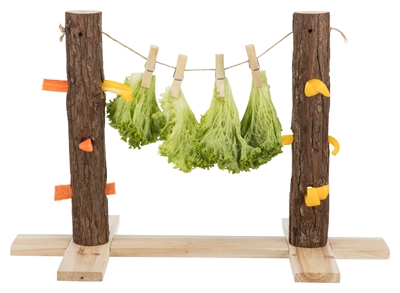 TRIXIE Houten Voerboom Duo 53×25×34 cm – Voor konijnen en knaagdieren