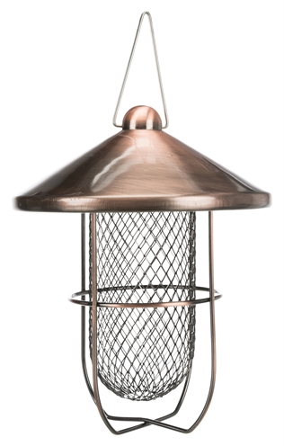 TRIXIE Futterhäuschen Eichel Kupfer 19×19 cm - Futterhäuschen für Vögel im Freien