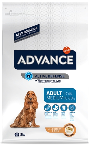 ADVANCE hondenvoer Adult Medium 3 kg – licht verteerbaar met kip