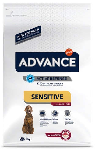 ADVANCE hondenvoer Sensitive Lamb/Rice 3 kg – Speciaal voor gevoelige maag