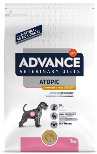 ADVANCE VETERINARY DIET Hondenvoer Atopic Gevoelige Huid 3 kg – Graanvrij