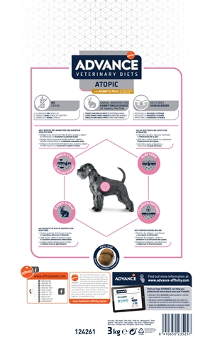 ADVANCE VETERINARY DIET Hondenvoer Atopic Gevoelige Huid 3 kg – Graanvrij
