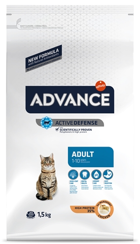 ADVANCE Kattenvoer Cat Adult Chicken/Rice Kip als eerste ingrediënt, licht verteerbaar & ondersteunt urine‑pH - 1,5 kg