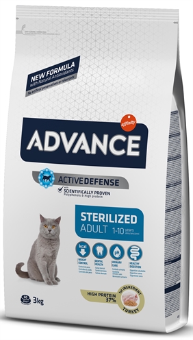ADVANCE kattenvoer Cat Sterilized Kalkoen 3 kg – compleet dieet