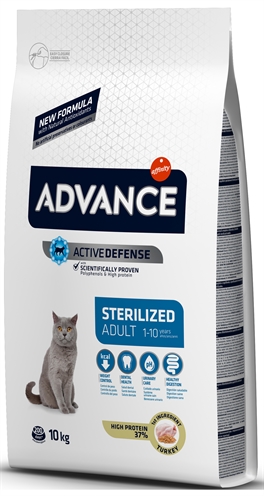 ADVANCE kattenvoer Sterilized Turkey 10 KG – Compleetvoer voor gesteriliseerde katten