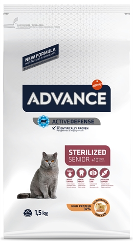 ADVANCE kattenvoer Sterilized Sensitive Senior 10+ 1,5 KG – Compleet