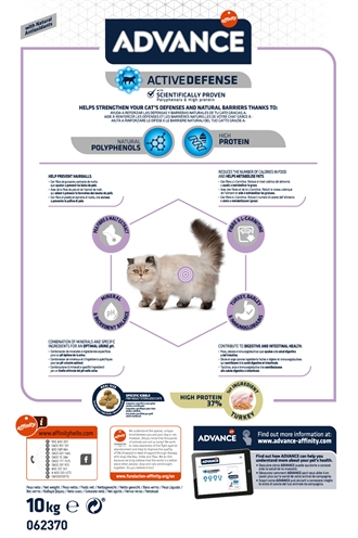 ADVANCE Kattenvoer Sterilized Hairball Haarbalpreventie - Voor gesteriliseerde katten, ondersteunt urine-pH - 10 kg
