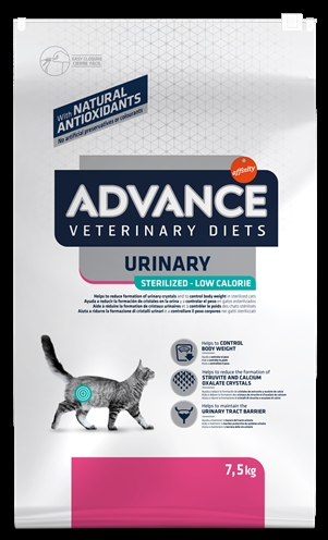 ADVANCE VETERINARY DIET Kat Urinary Sterilized 7,5 kg – Minder Calorieën