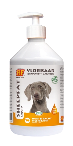 BF PETFOOD VLOEIBAAR SCHAPENVET MET ZALMOLIE 500 ML – Rijk aan Omega 3 & 6
