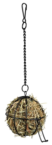 TRIXIE Voerbal Metaal Zwart 16×16 cm – Hooibal voor knaagdieren