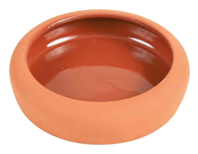 TRIXIE Voer-/drinkbak Afgerond Anti-mors keramisch - Terracotta-look - 17 cm - 4 st.