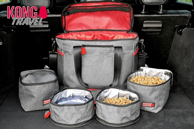 KONG Reistas 5-Delig 38×43×20 cm – Grijs en Zwart met Rood