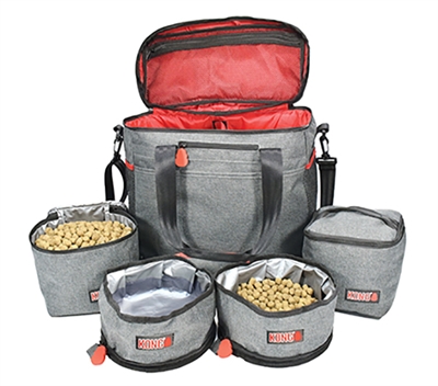 KONG Reistas 5-Delig 38×43×20 cm – Grijs en Zwart met Rood
