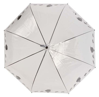 MERKLOOS Paraplu Vogels op Draad Transparant/Zwart 81,5 cm – Transparant